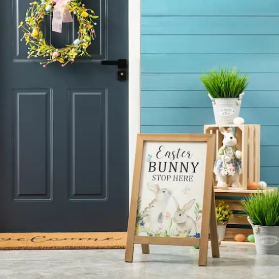 Glitzhome&reg; 24" Easter Wooden Porch Sign {3}