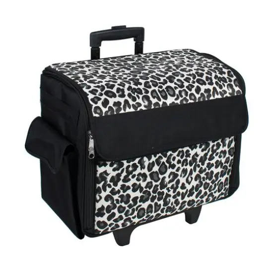 Everything Mary Collapsible Cheetah Print Rolling Sewing Machine Tote {1}