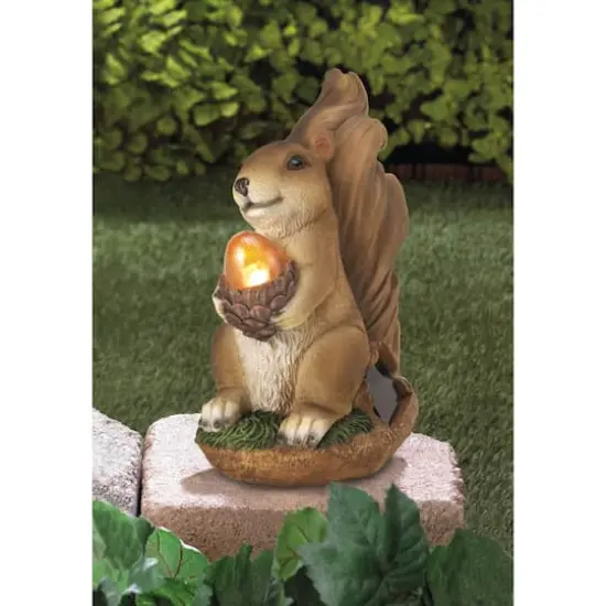 7" Squirrel Solar Statue {3}
