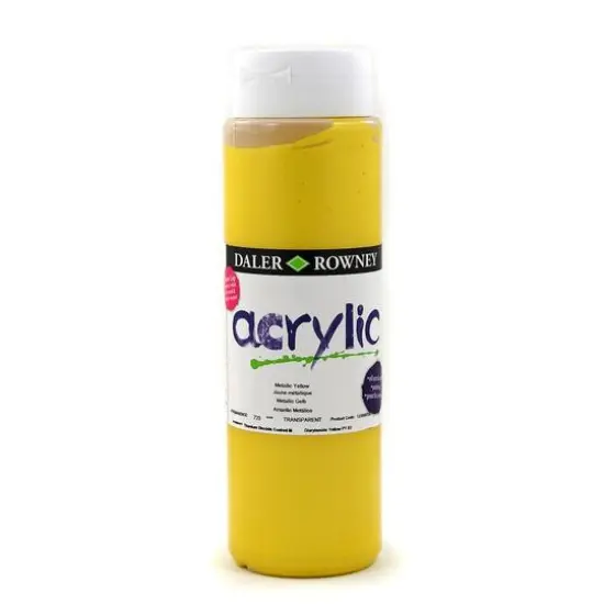 Daler-Rowney&reg; Graduate Acrylic, 500mL Metallic Yellow {1}
