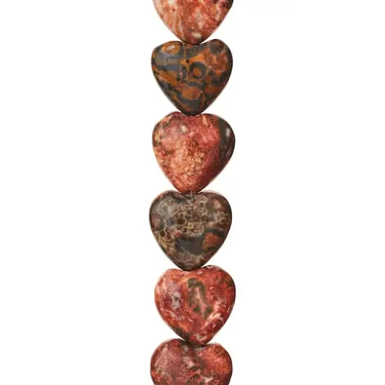 Leopard Jasper Heart Beads by Bead Landing&trade;, 12mm {1}