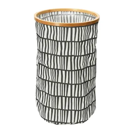 Household Essentials Krush Bamboo Rimmed Hamper (Round, Black) {5}