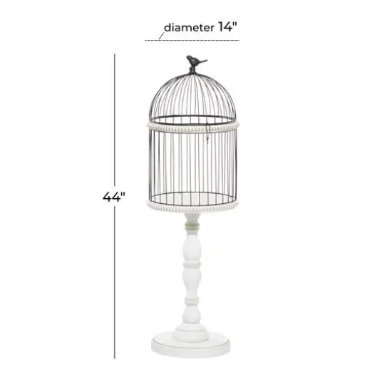 White Wood Farmhouse Birdcage, 44" x 14" x 14" {12}