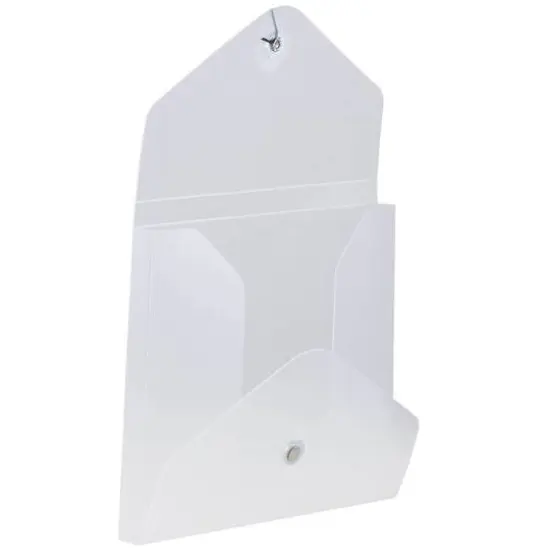 JAM Paper Clear 5.25" x 6.75" Button & String Plastic Portfolio {6}