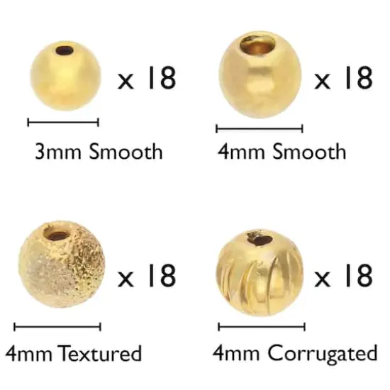 The Beadsmith&reg; 3-4mm Gold Plated Memory Wire End Caps {6}