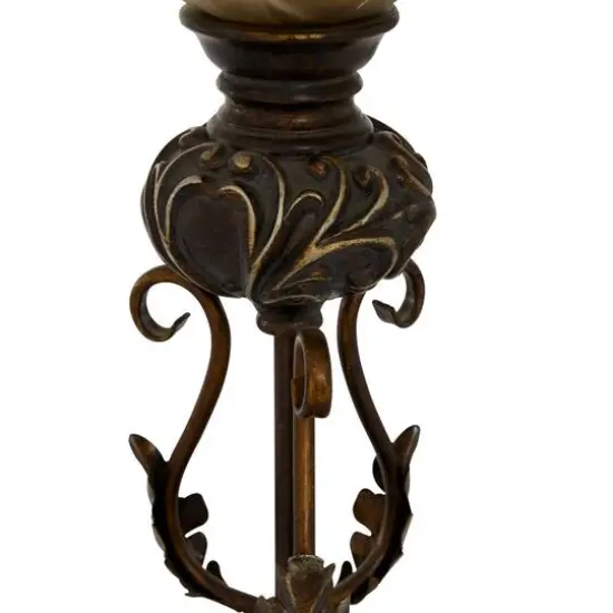 Brown Metal Mediterranean Uplight Table Lamp, 20" x 7" x 7" {5}