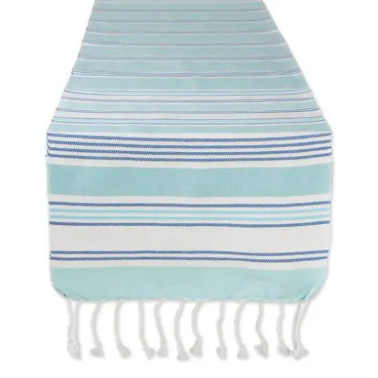 DII&reg; 108" Tidal Stripe Fouta Table Runner {1}