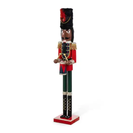 Glitzhome&reg; 36.5"H Wooden Christmas African American Soldier Nutcracker {7}