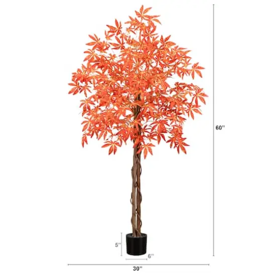 5ft. Autumn Vibrant Maple Artificial Fall Tree {5}