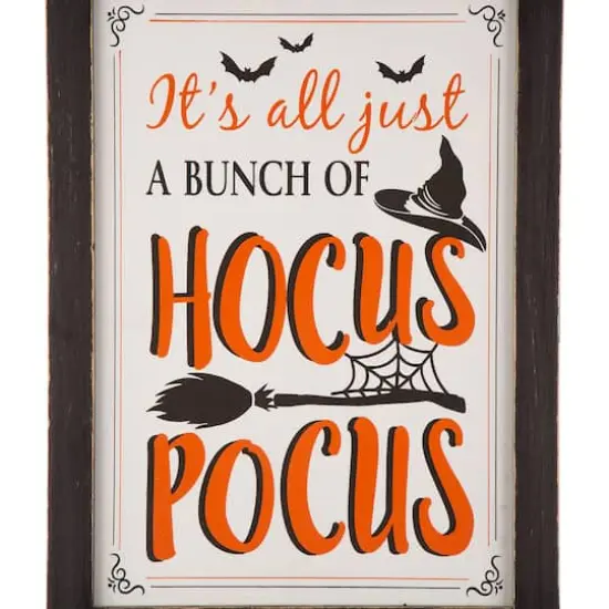 Glitzhome&reg; Halloween Wooden Standing Easel Sign D&eacute;cor {5}