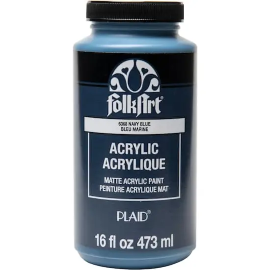 FolkArt&reg; 16oz. Matte Acrylic Paint 6368 Navy Blue {1}