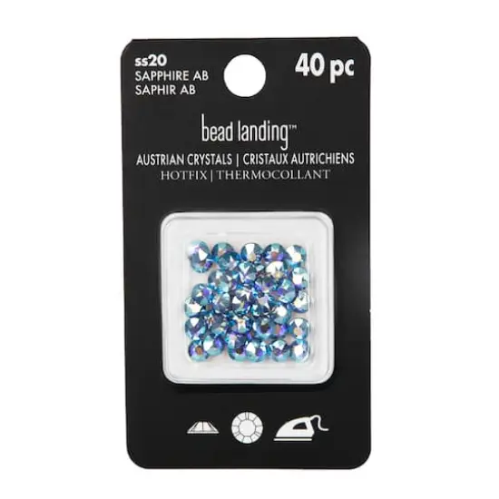 SS20 Round Hotfix Austrian Crystals by Bead Landing&trade;, 40ct. Sapphire AB {5}