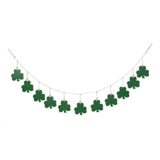 Glitzhome&reg; St. Patrick's Metal Shamrocks Garland {8}