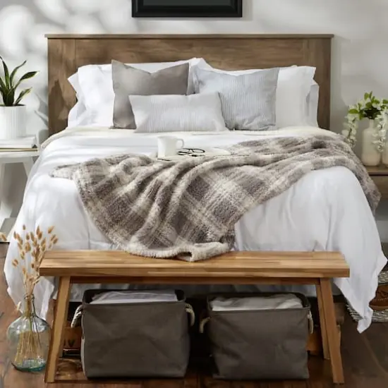 DII&reg; Gray Farmhouse Plush Plaid Throw {5}