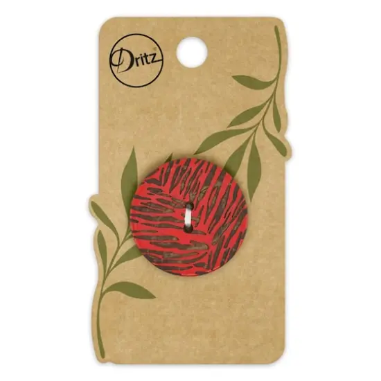 Dritz&reg; 30mm Sustainable Coconut Round Button, 3ct. Red {1}