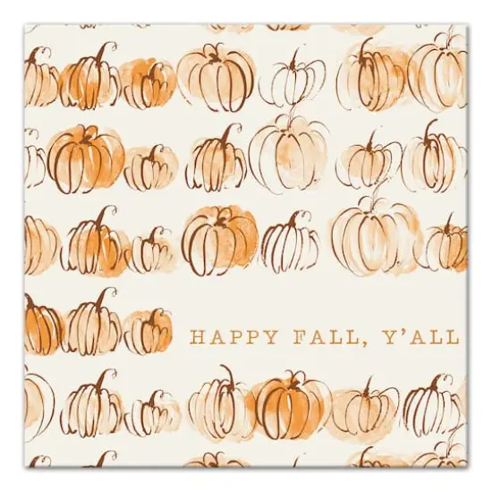 Watercolor Pumpkin Pattern Canvas Wall Art {1}