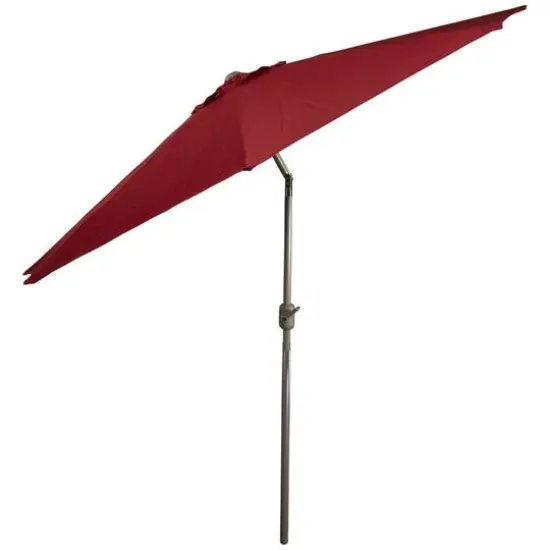 9ft. Outdoor Patio Market Umbrella with Hand Crank & Tilt Burgundy/Brown {7}