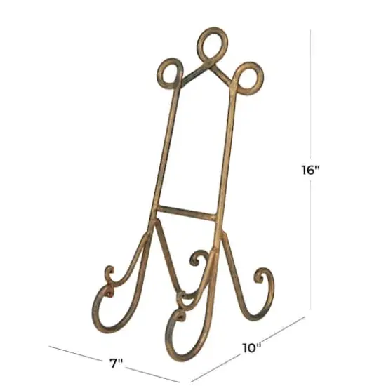 16" Gold Metal Traditional Easel {9}