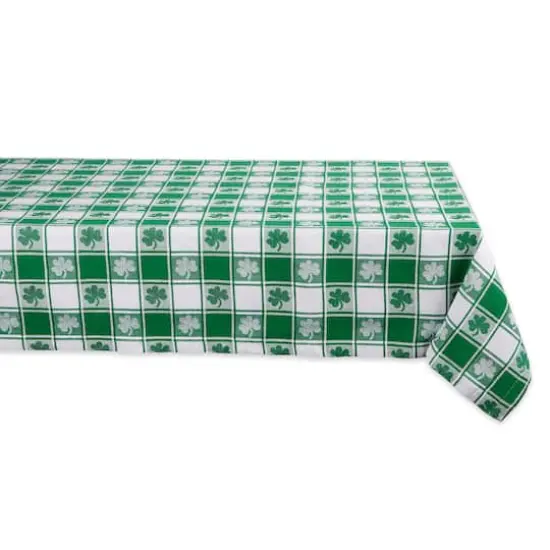 DII&reg; 84" Shamrock Woven Check Tablecloth {5}