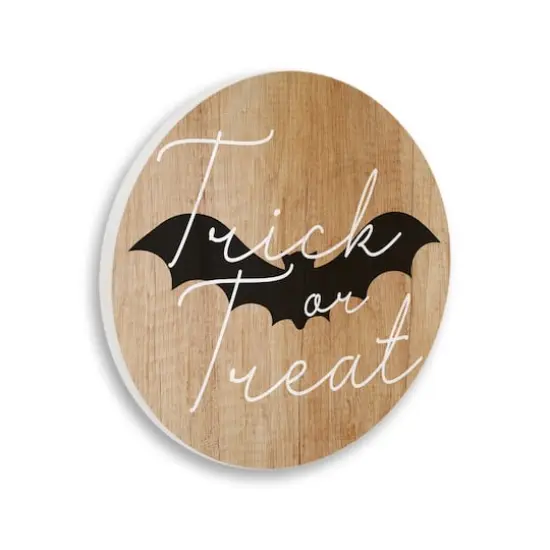 Stupell Industries Rustic Trick Or Treat Phrase Wall Plaque Art {1}