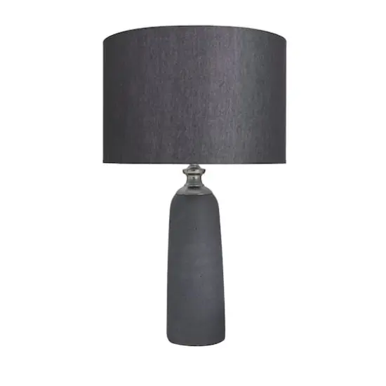 Brown Cement Modern Table Lamp, 23" x 14" x 14" {4}