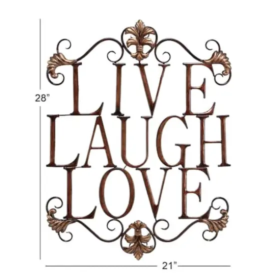 Brown Metal Live, Laugh, Love Wall Decoration {6}