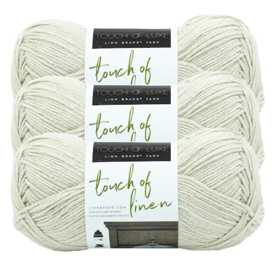 3 Pack Lion Brand&reg; Touch of Linen Yarn Natural {1}