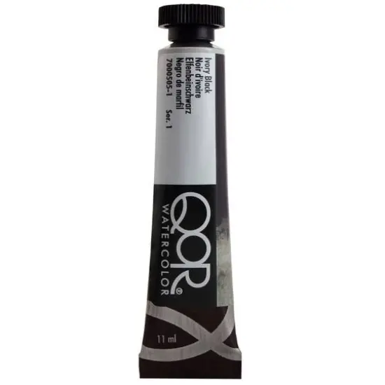 QoR&trade; Watercolor Tube, 11mL Ivory Black {1}