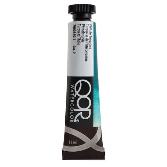 QoR&trade; Watercolor Tube, 11mL Pthalo Turquoise {1}