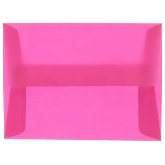 JAM Paper 4.75" x 6.5" Translucent Envelopes, 50ct. Magenta Pink {1}