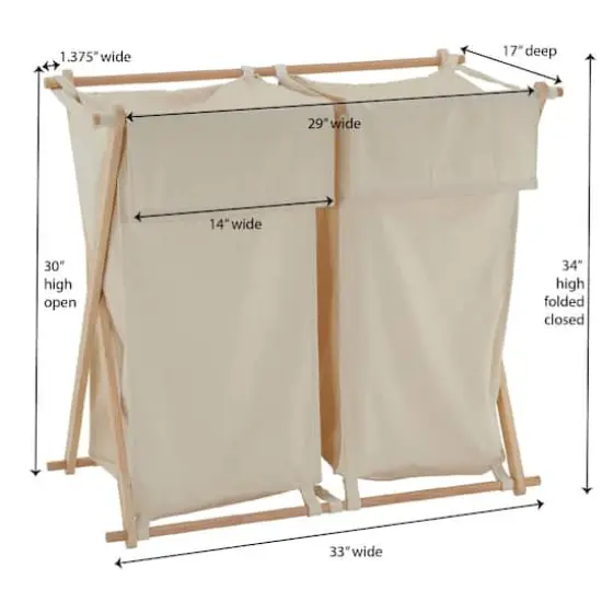 Household Essentials X-Frame Laundry Sorter Natural {4}