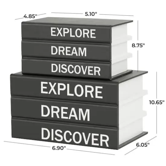 Explore, Dream, Discover Canvas Book Box Set Black {9}