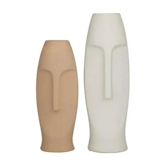Set of 2 Multi Stoneware Contemporary Vase, 15" x 5" x 5" {4}