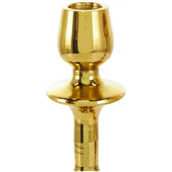 Gold Aluminum Candle Holder Set {7}