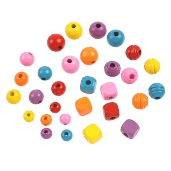 1lb. Multicolor Shaped Wood Beads by Creatology&trade; {3}