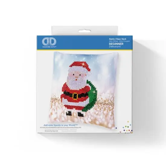 Diamond Dotz&reg; Beginner Santa Claus Sack Decorative Mini Pillow Kit {3}