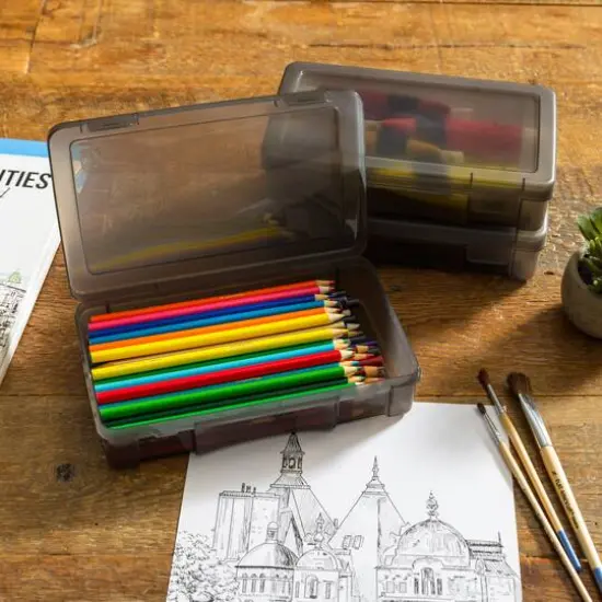 IRIS® Small Translucent Gray Snap-Tight Lid Supply Organizers, 10ct. {11}