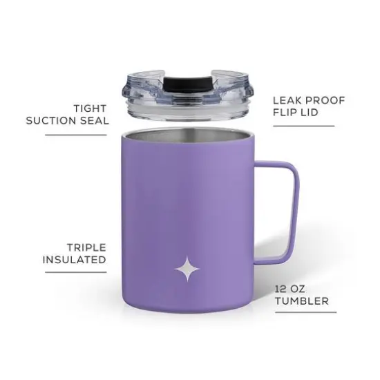 JoyJolt&reg; 12oz. Vacuum Insulated Tumbler With Lid & Handle Purple {7}