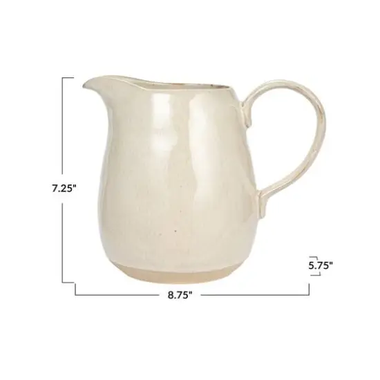 Hello Honey&reg; 64oz. Cream Speckled Reactive Glaze Stoneware Pitcher {6}