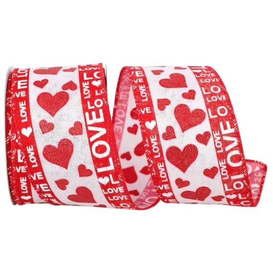 Reliant 2.5" x 10yd. Love Edge Heart Glitter Wired Ribbon {1}