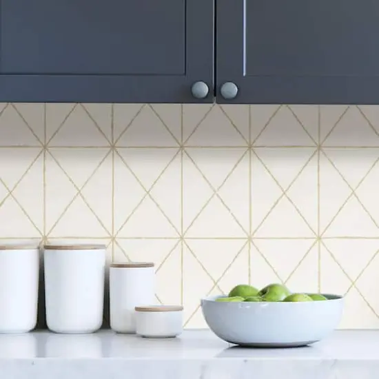 Wallpops White & Gold Get In Line Peel & Stick Wallpaper {4}