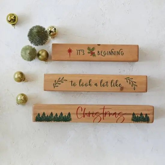 Hello Honey® It's Beginning To Look A Lot Like Christmas Stacking Wood Block Set {3}