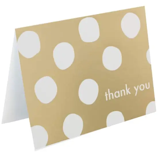 JAM Paper 3.5" x 4.875" Gold Polka Dot Thank You Cards & Envelopes, 10ct. {4}