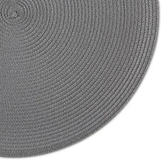 DII&reg; Round Plastic Woven Placemats, 6ct. Gray {5}