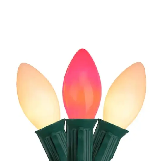 25ct. Opaque Red & White LED C9 Christmas String Lights {1}