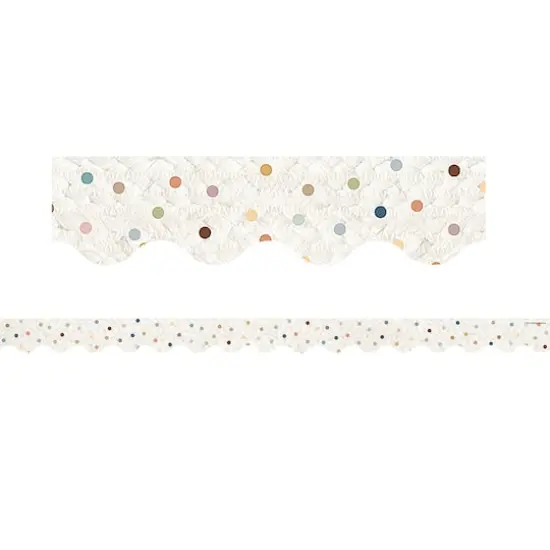 Teacher Created Resources Everyone is Welcome Dots Scalloped Border Trim, 210ft. {3}
