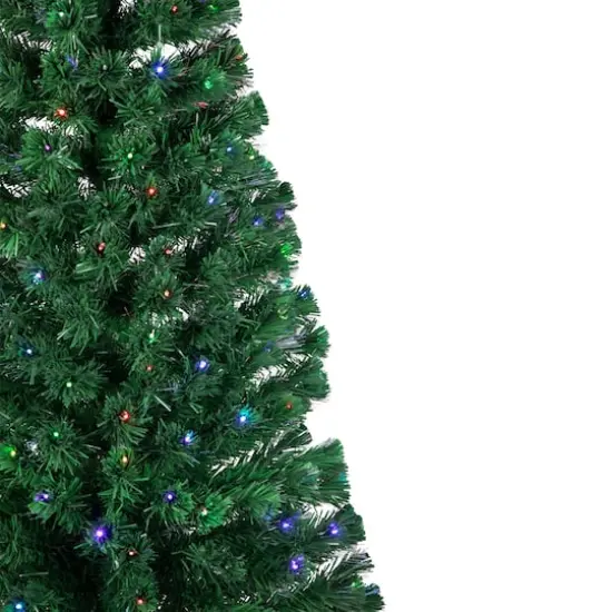 6ft. Pre-Lit Fiber Optic Artificial Christmas Tree with Star Tree Topper and Pot, LED Color-Changing Lights {6}