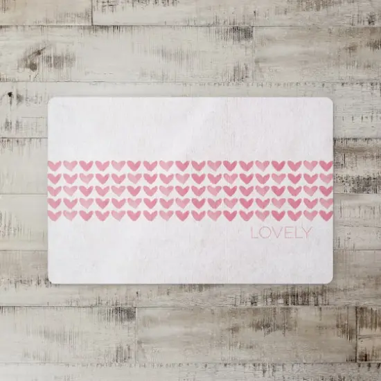 Watercolor Hearts Floor Mat {3}