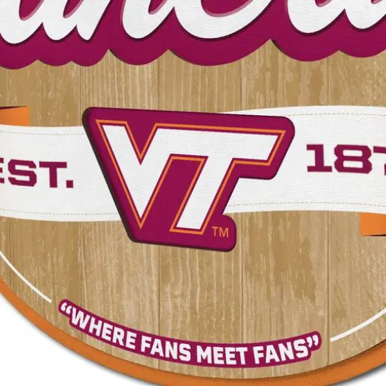 NCAA Fan Cave Sign Virginia Tech Hokies {6}
