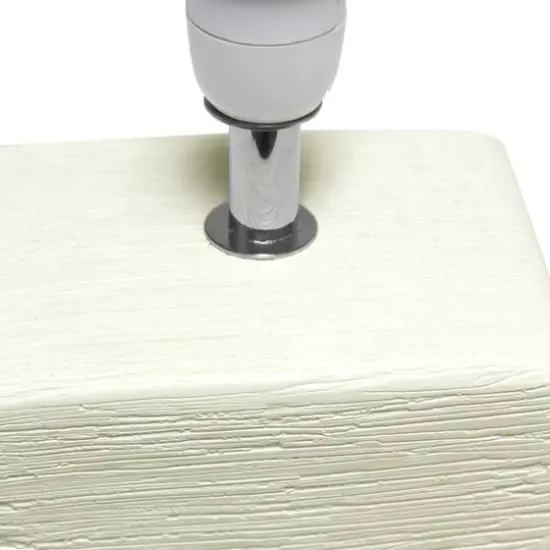 Simple Designs Stone Table Lamp with White Shade Off White {8}